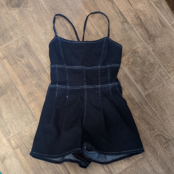 Forever 21 Pants - Forever 21 Dark Blue Denim Romper